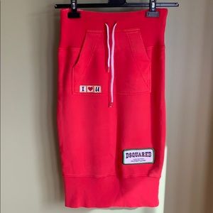 Dsquared Red distressed cotton skirt sz S Italy